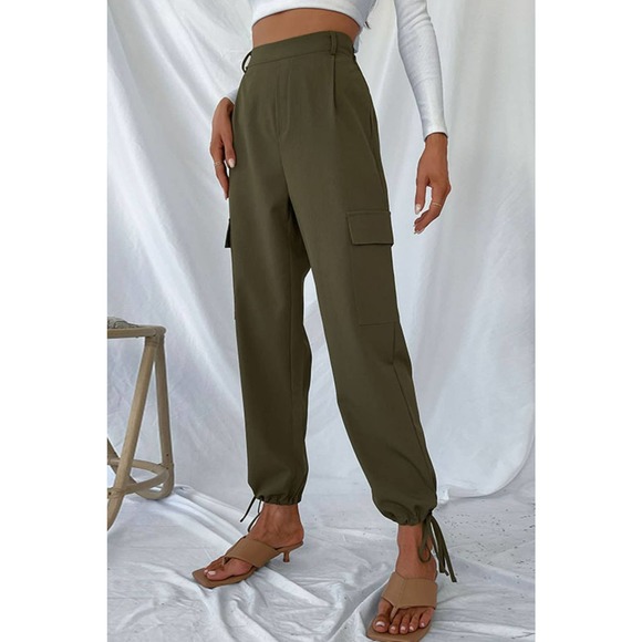 Drawstring Ankle Cargo Pants - Picture 2 of 4